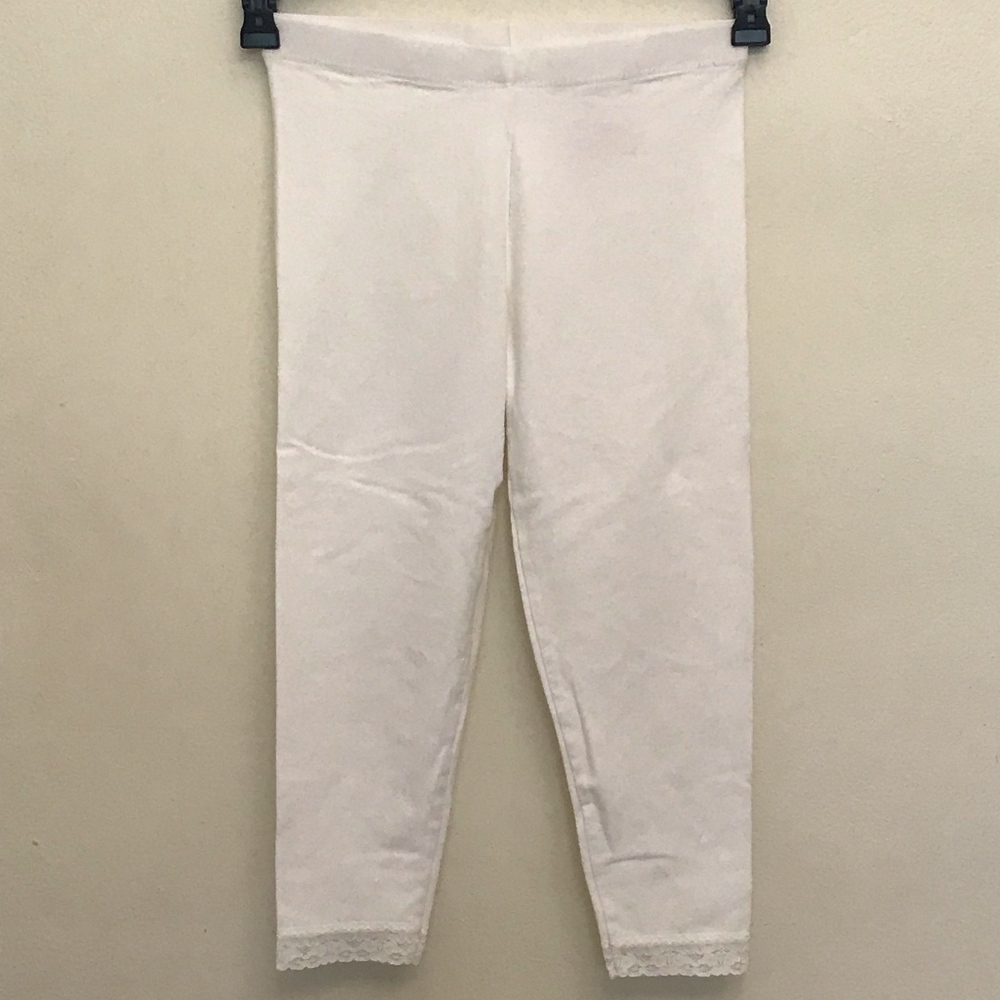 White Leggings with Lace Detail